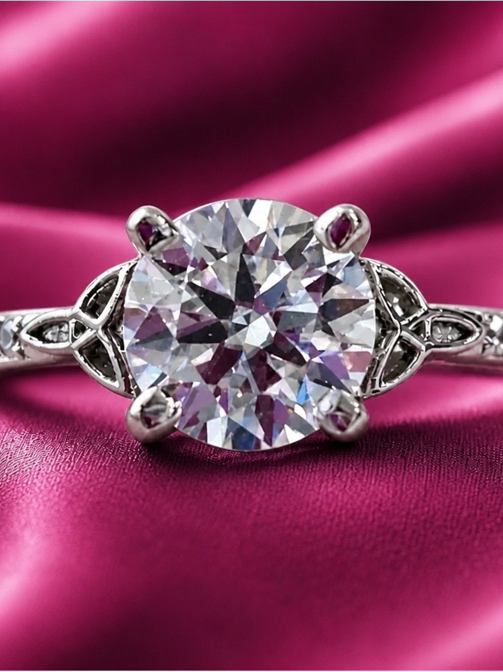 AAA Moissanite Solitaire Set in rhodium over 925 Sterling Silver. New! SIZE 6